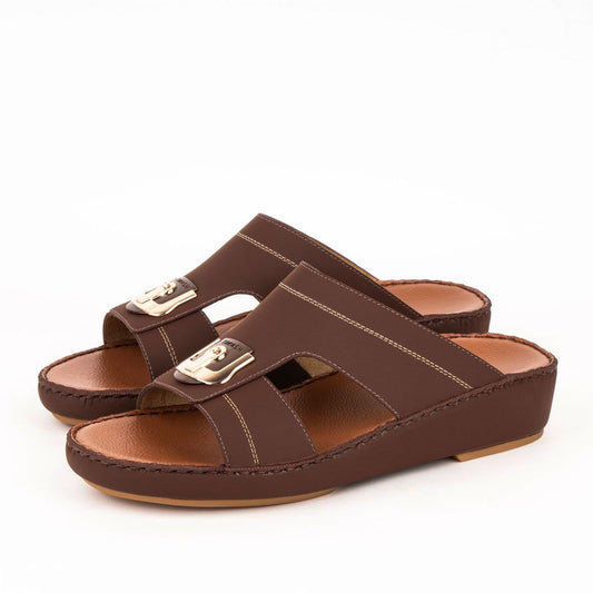 Al Tawash Chanel Stitch Sandal Chocolate Color