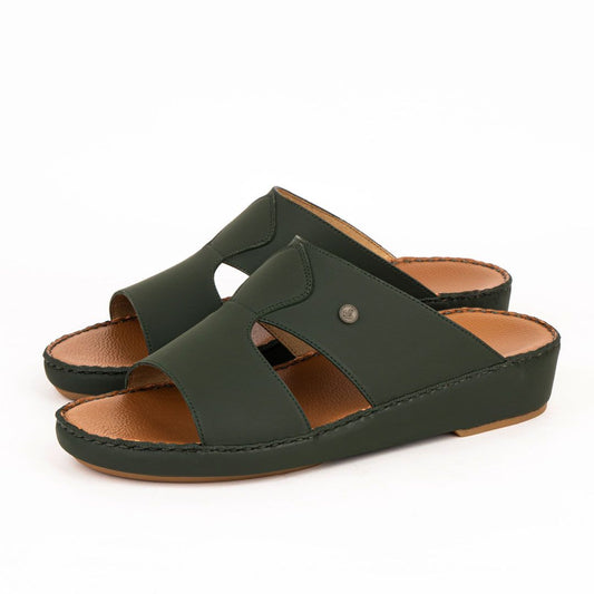 Al Tawash Micro Calf Leather Sandal Olive Color