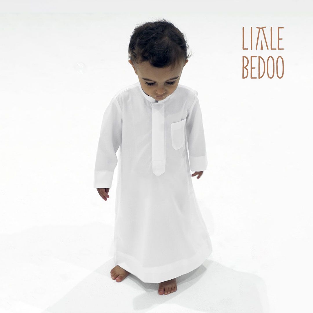 Little Bedoo Kuwaiti Dishdasha White Color