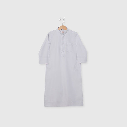 Little Bedoo Thobe Button Collar Grey 18M To 4Y