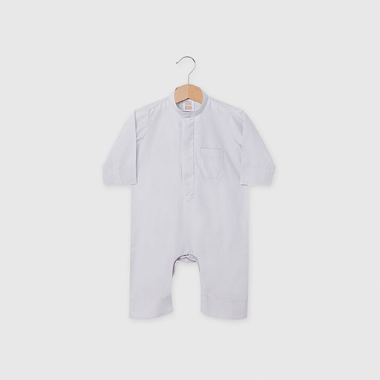 Little Bedoo Onesie Button Collar Grey NB To 12M