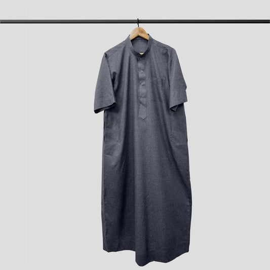 Thobify Jalabiya Half Band Neck Col N1