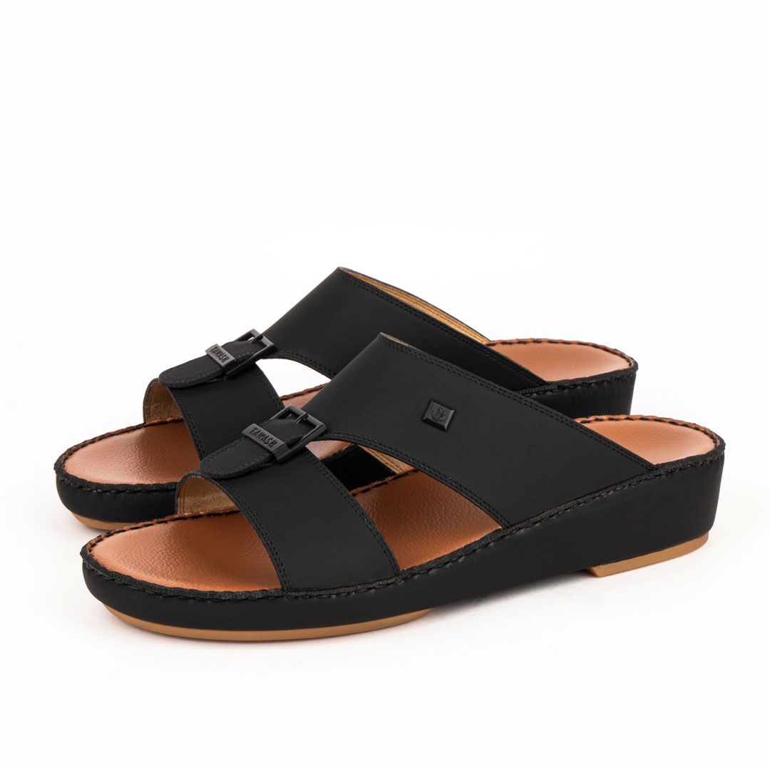 Al Tawash Micro Calf Leather Sandal Black Color