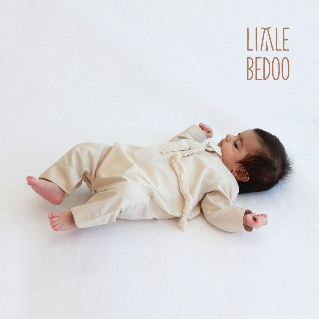 Little Bedoo kandora Onesie Beige Color