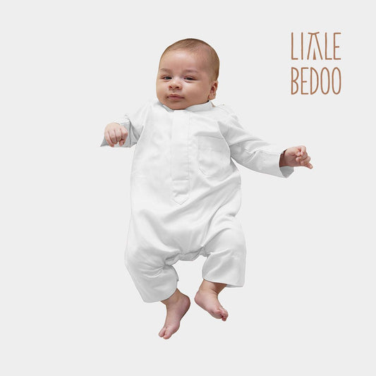 Little Bedoo Dishdasha Onesie White Color