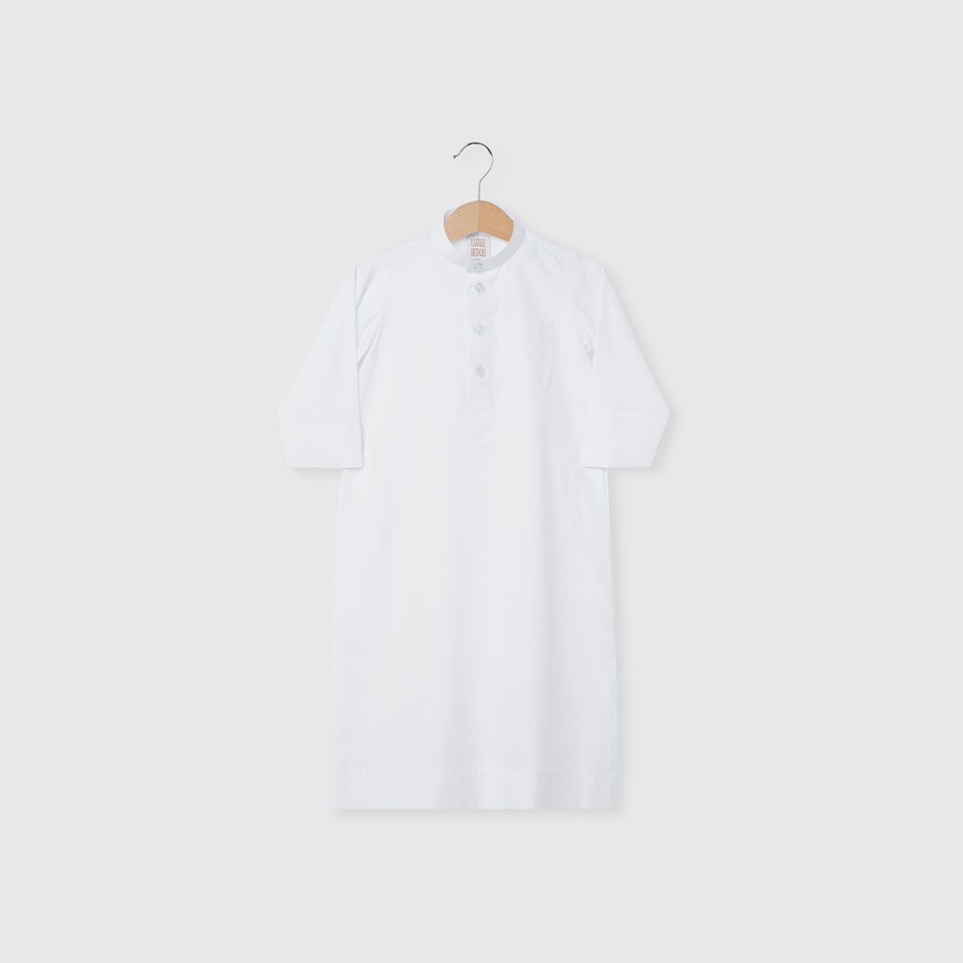 Little Bedoo Thobe Button Down White 18M To 4Y
