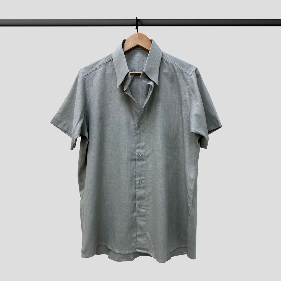 Linen Shirt Half Sleeve Grey Color