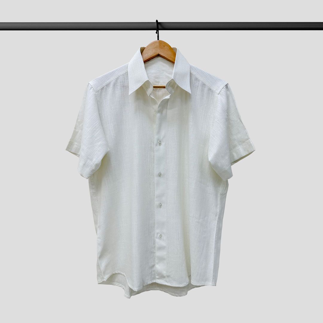 Linen Shirt Half Sleeve Off White Color
