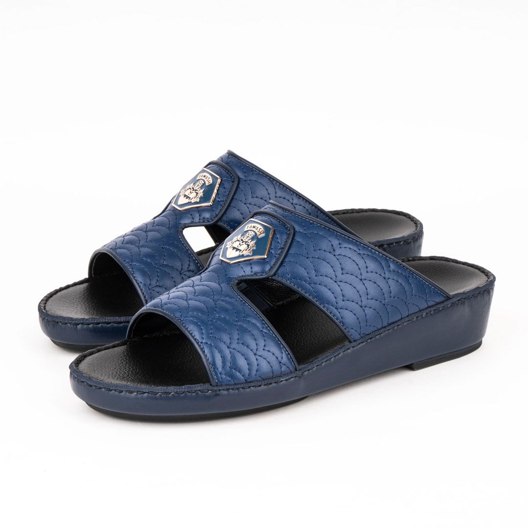 Al Tawash Chanel Stitch Sandal Blue Color