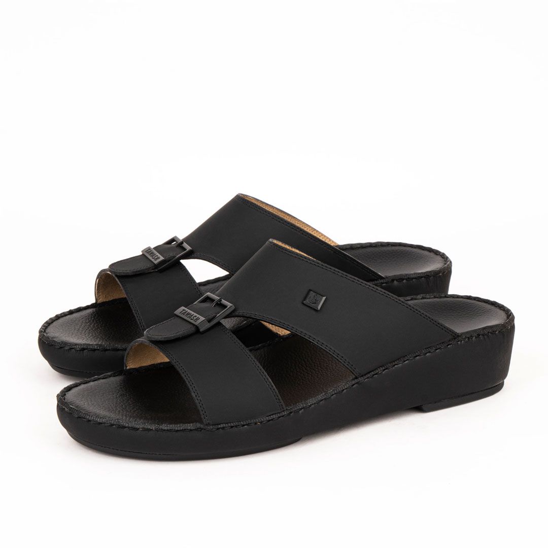 Al Tawash Micro Calf Leather Sandal Black Color
